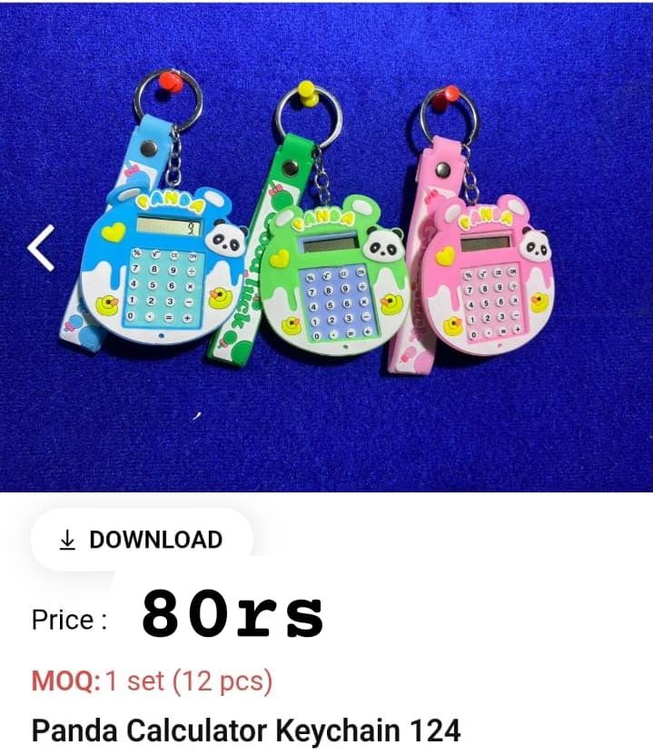 Panda Calculator Keychain 124